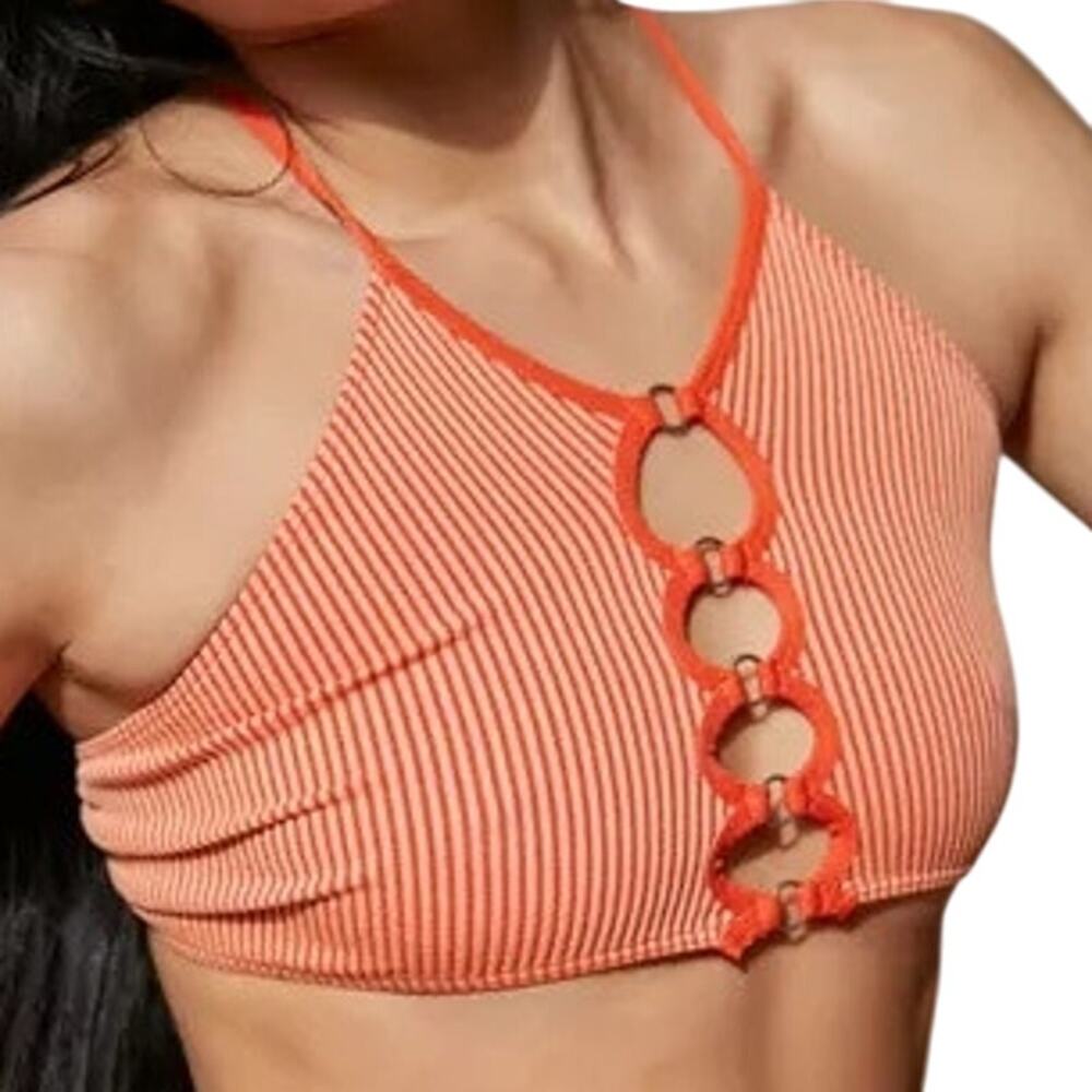 Urban Outfitters Out From Under Camino Seamless Cutout Bra Cropped Orange XS/S